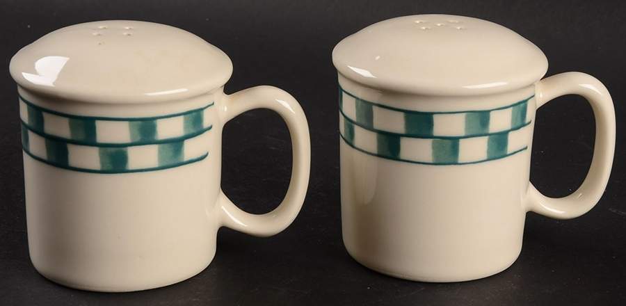 Green Checks Salt & Pepper Set by Hartstone-1