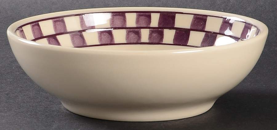 Plum Checks Soup/Cereal Bowl by Hartstone-1