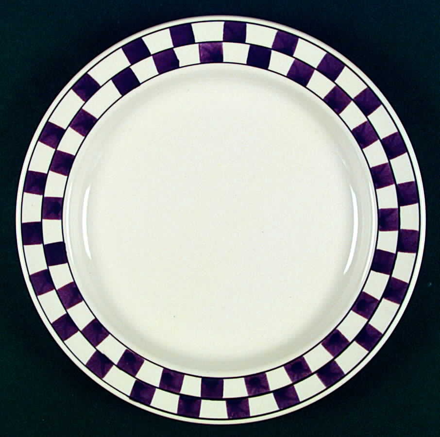 Plum Checks Dinner Plate by Hartstone-1