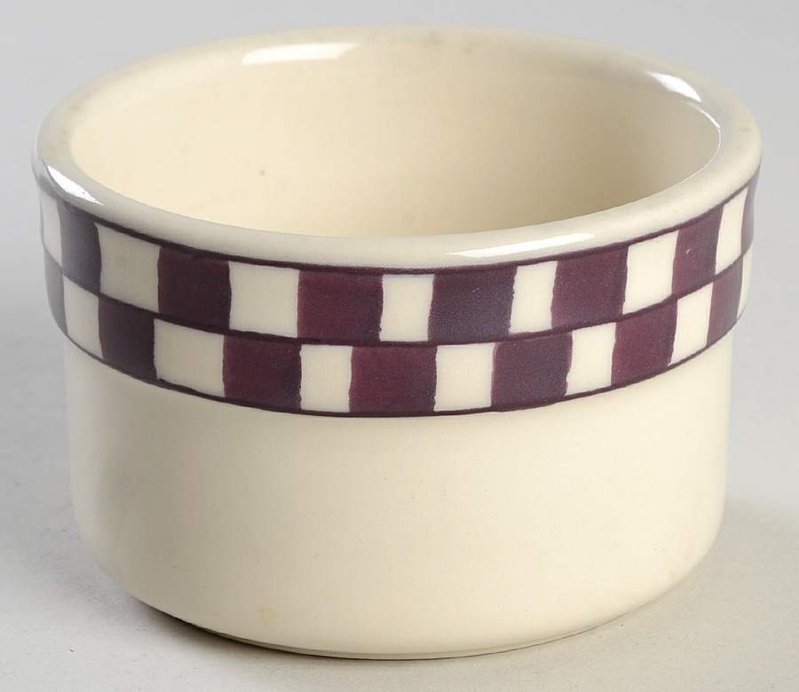 Plum Checks Ramekin by Hartstone-1