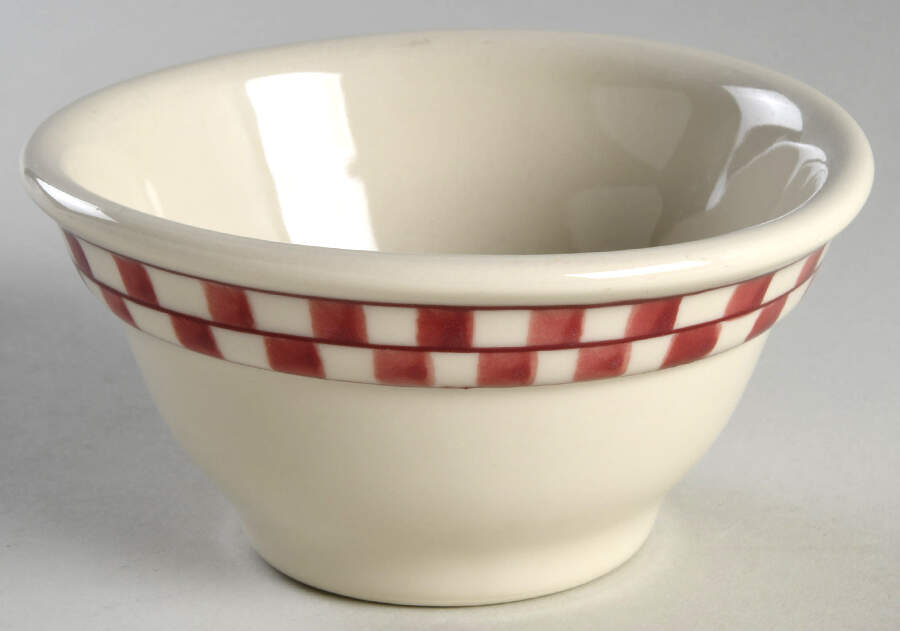 Red Checks 5" Ribbed Mixing Bowl by Hartstone-1
