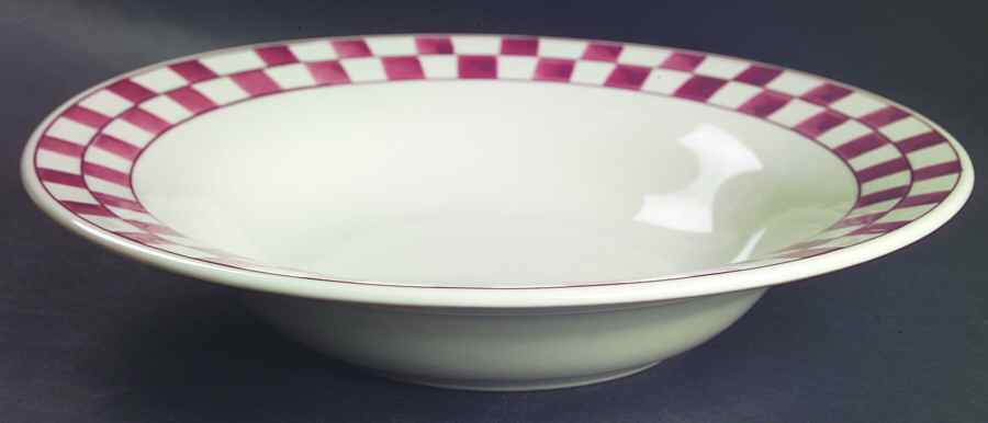 Red Checks 12" Round Vegetable Bowl by Hartstone-1