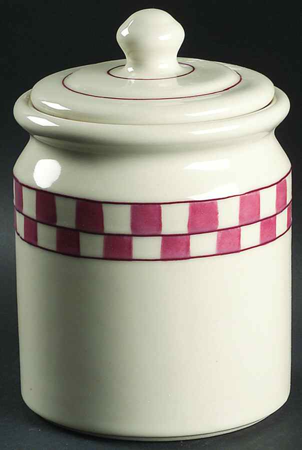 Red Checks Large Canister & Lid by Hartstone-1