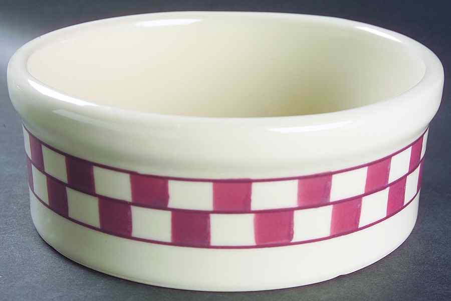 Red Checks Medium Pet Bowl by Hartstone-1