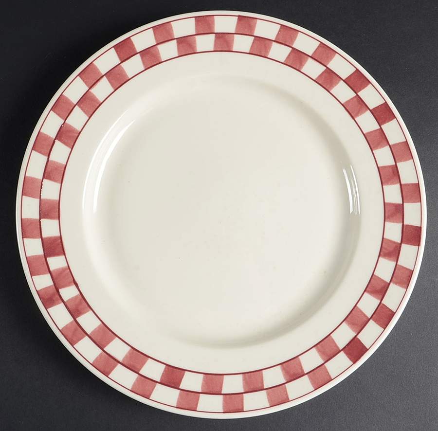 Red Checks Service Plate (Charger) by Hartstone-1