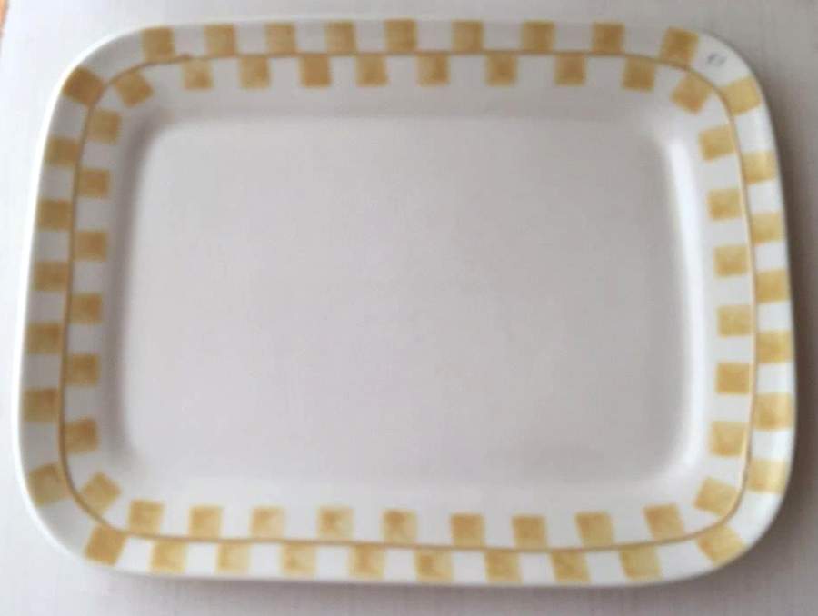 Yellow Checks 12" Rectangular Serving Platter by Hartstone-1