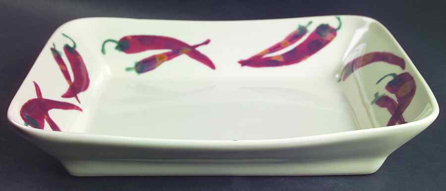 Chili Peppers 12" Rectangular Vegetable Bowl by Hartstone-1