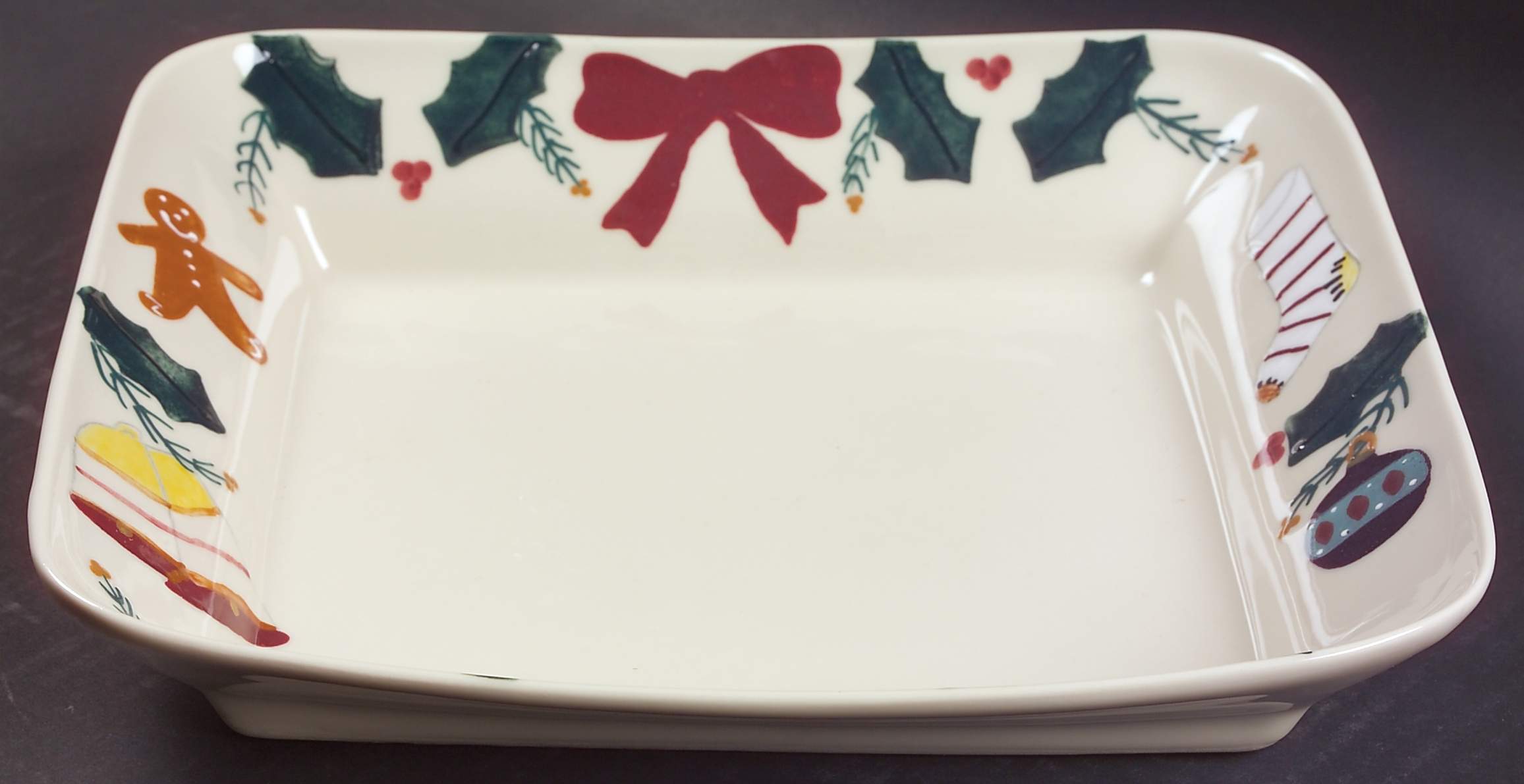 Christmas Traditions 12" Rectangular Vegetable Bowl by Hartstone-1
