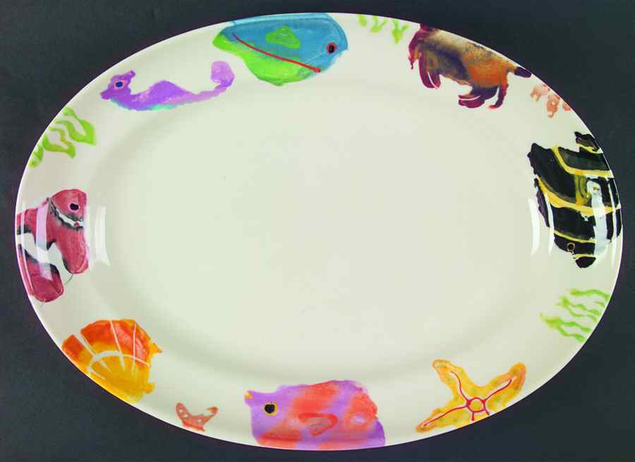 Coral Reef 16" Oval Serving Platter by Hartstone-1