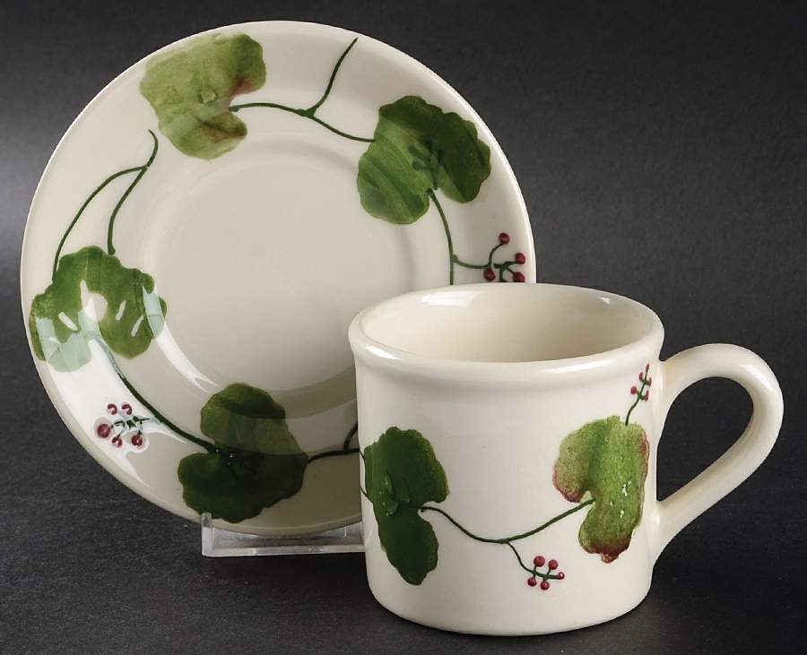 Geranium Flat Cup & Saucer Set by Hartstone-1