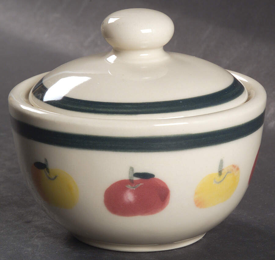 Golden Delicious Sugar Bowl & Lid by Hartstone-1