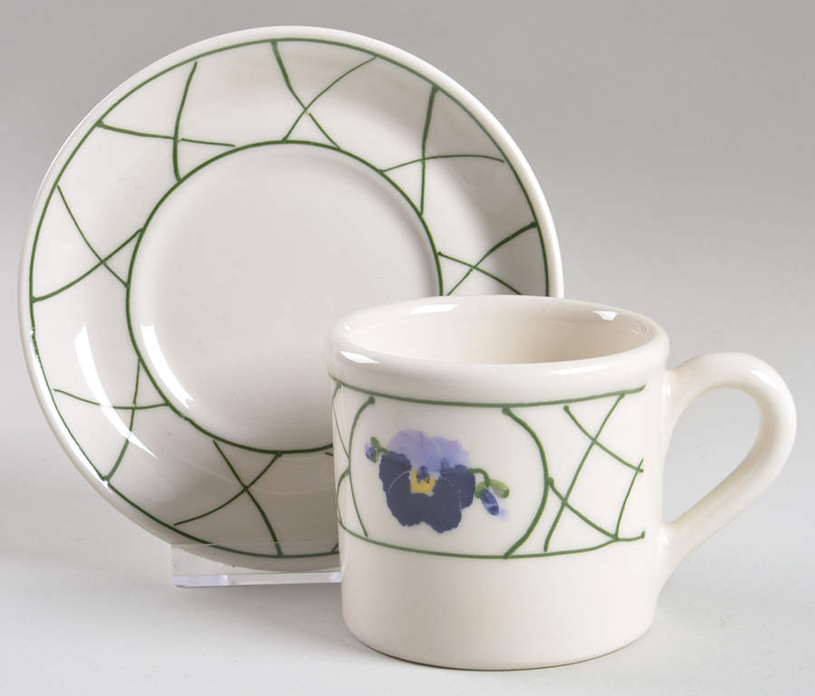 Pansy Flat Cup & Saucer Set by Hartstone-1