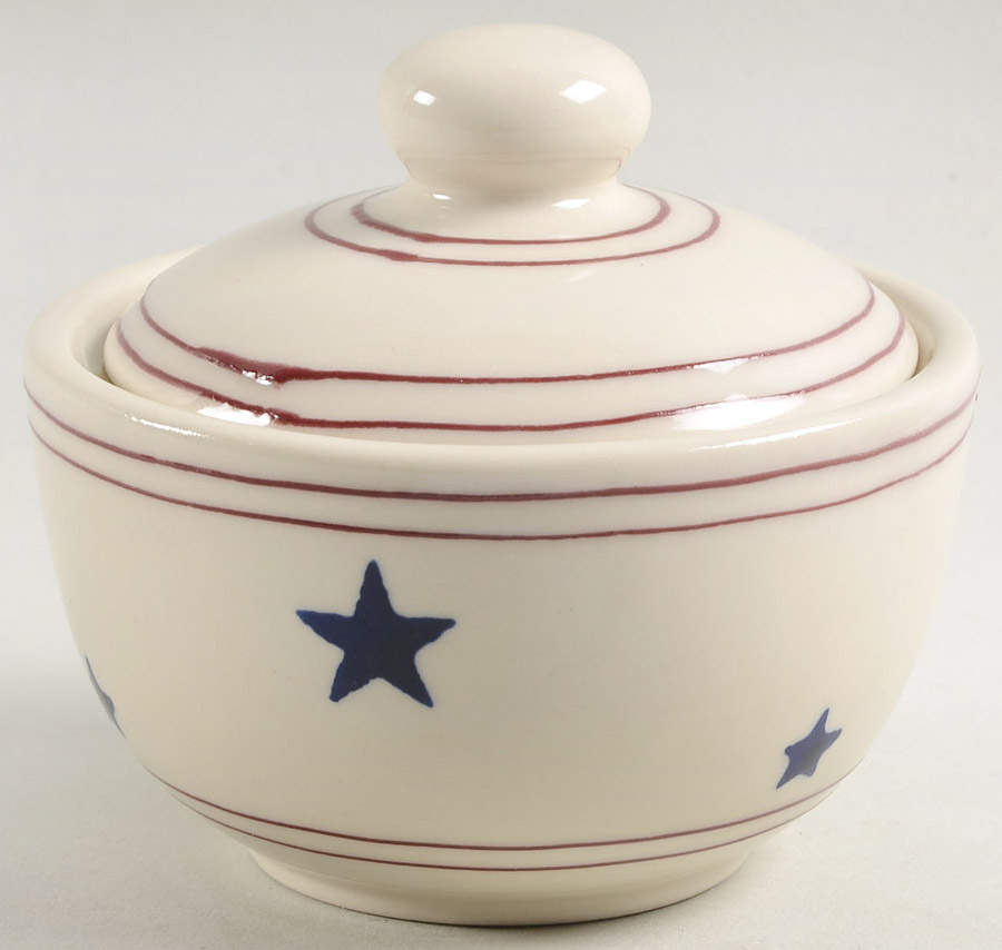 Stars & Stripes Sugar Bowl & Lid by Hartstone-1