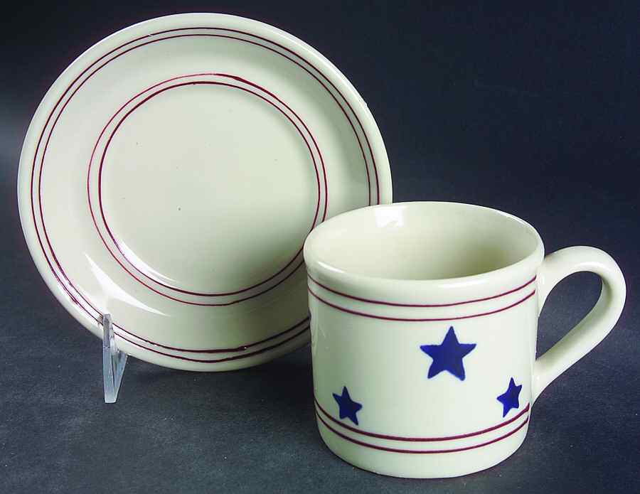 Stars & Stripes Flat Cup & Saucer Set by Hartstone-1