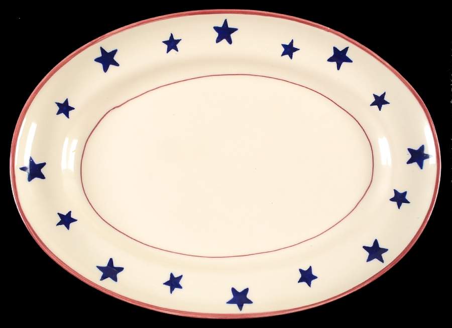 Stars & Stripes 16" Oval Serving Platter by Hartstone-1