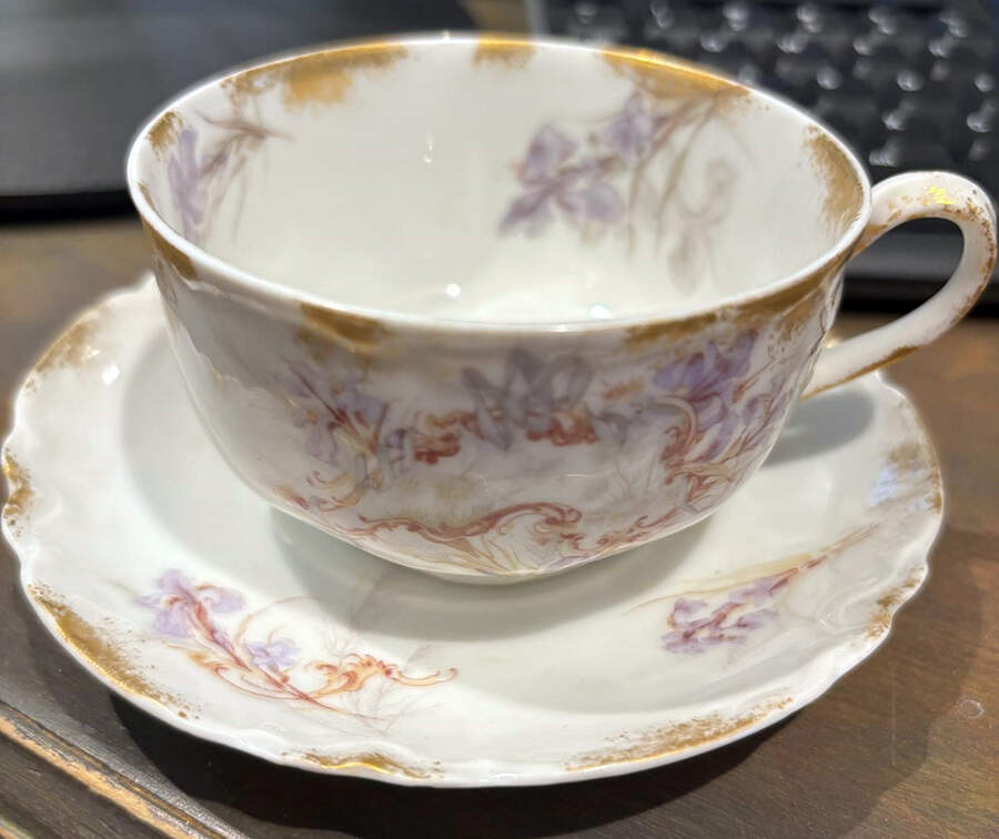 Schleiger 482 Flat Cup & Saucer Set by Haviland-1
