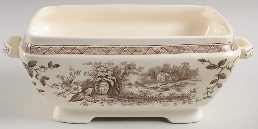 Rustic Rectangular Tureen No Lid by Hill Pottery-1