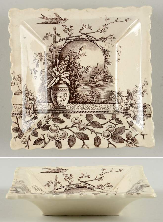 Rustic Square Fruit/Dessert (Sauce) Bowl by Hill Pottery-1