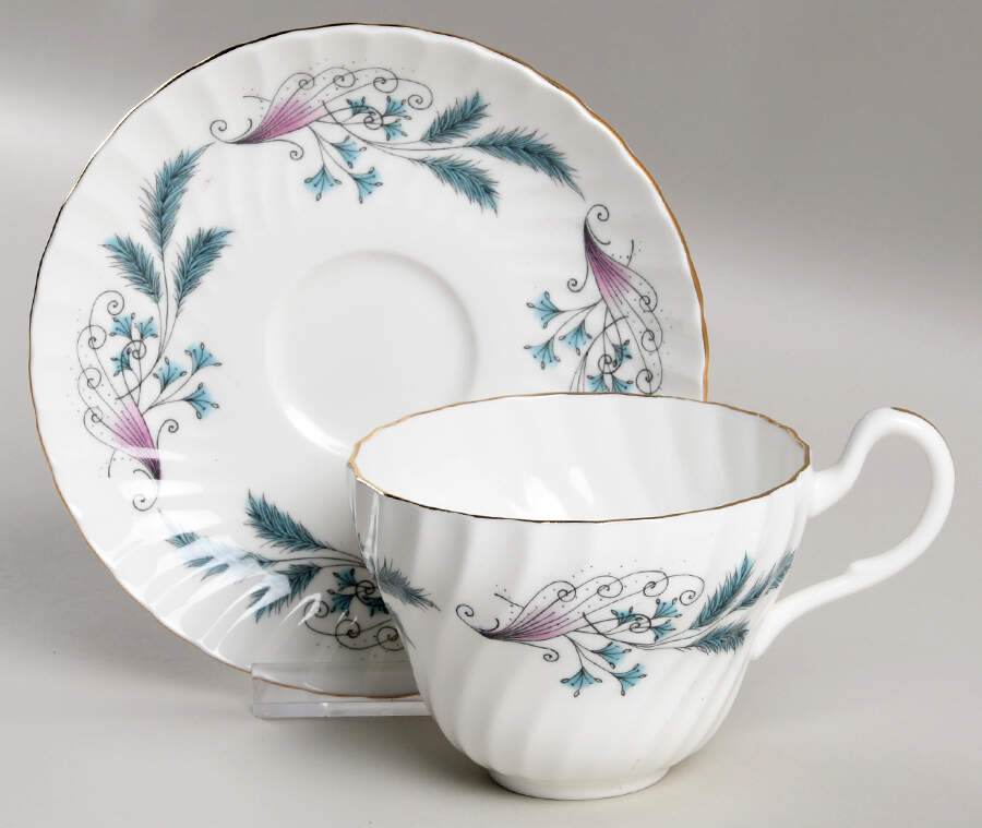 Carrousel Footed Cup & Saucer Set by Heathcote-1