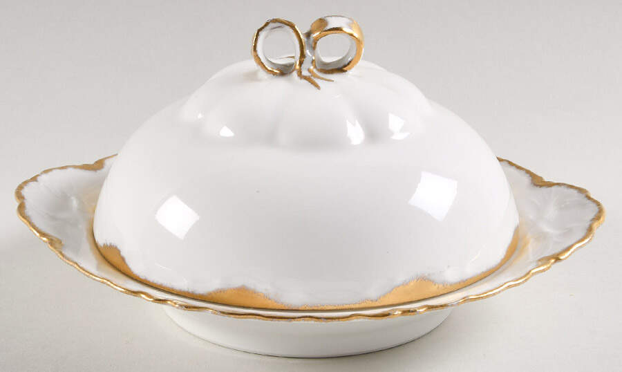 H722 Round Covered Butter by Haviland-1