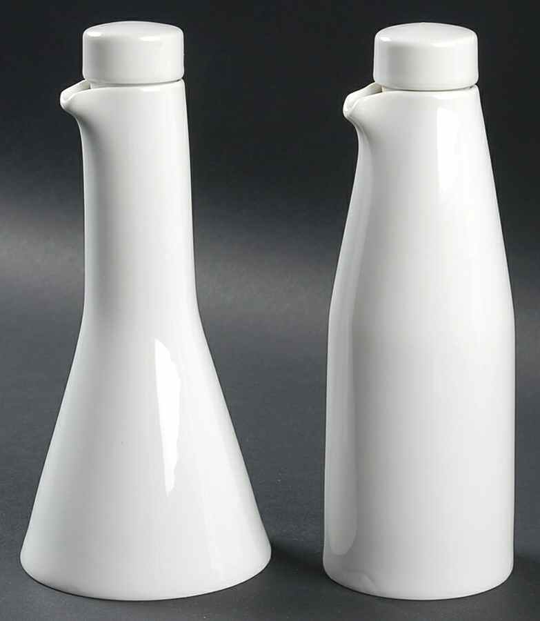 Novum White Oil/Vinegar Cruet Set with Stoppers - Set of 2 Motifs by Hutschenreuther-1