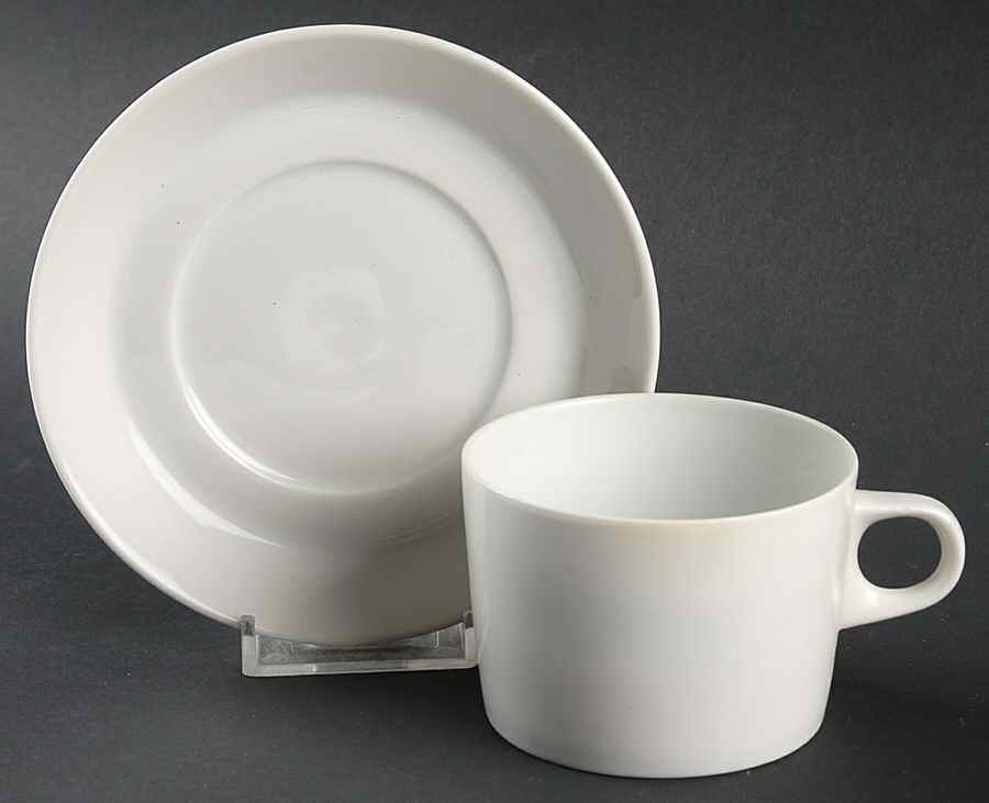Novum White Flat Cup & Saucer Set by Hutschenreuther-1