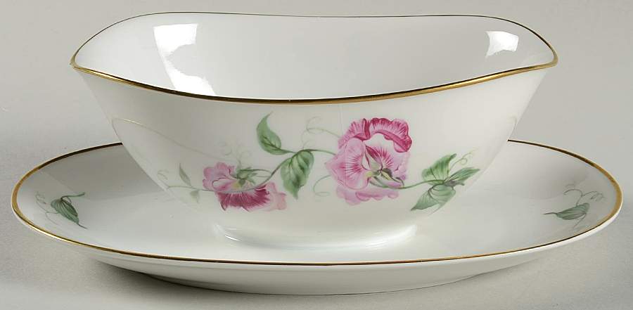 Sweet Pea Gravy Boat with Attached Underplate by Heinrich - H&C-1