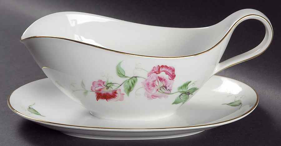 Sweet Pea Gravy Boat with Attached Underplate by Heinrich - H&C-1