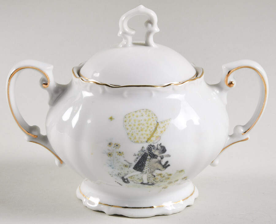 Girl with Cat Sugar Bowl & Lid by Holly Hobbie-1