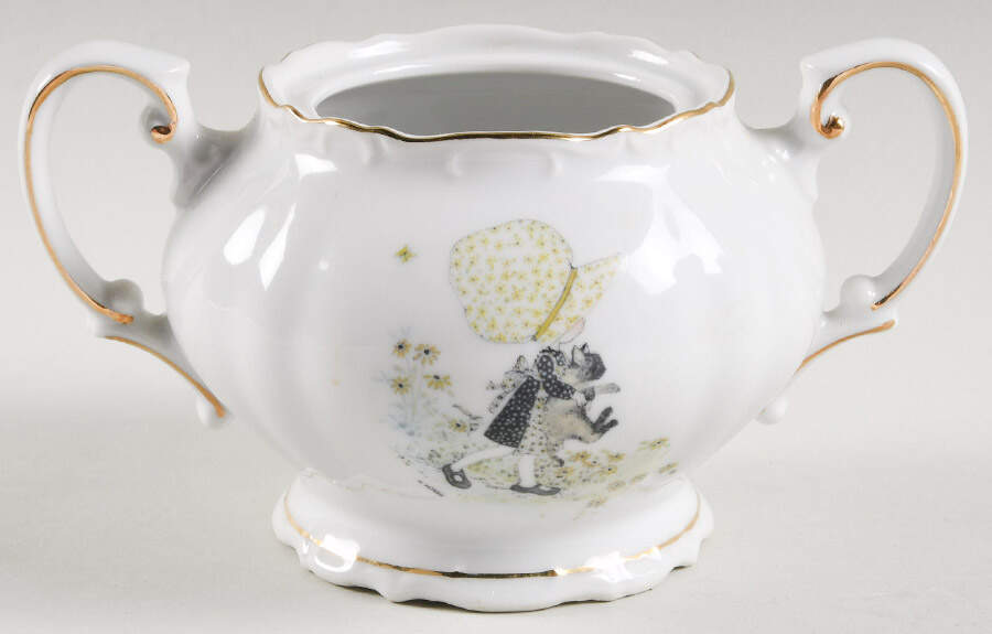 Girl with Cat Sugar Bowl No Lid by Holly Hobbie-1