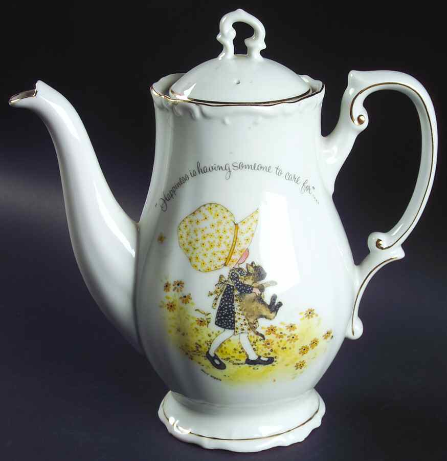 Girl with Cat Coffee Pot & Lid by Holly Hobbie-1