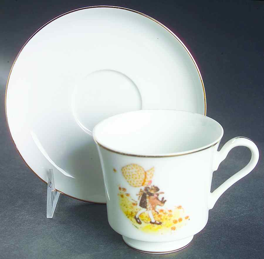 Girl with Cat Footed Cup & Saucer Set by Holly Hobbie-1