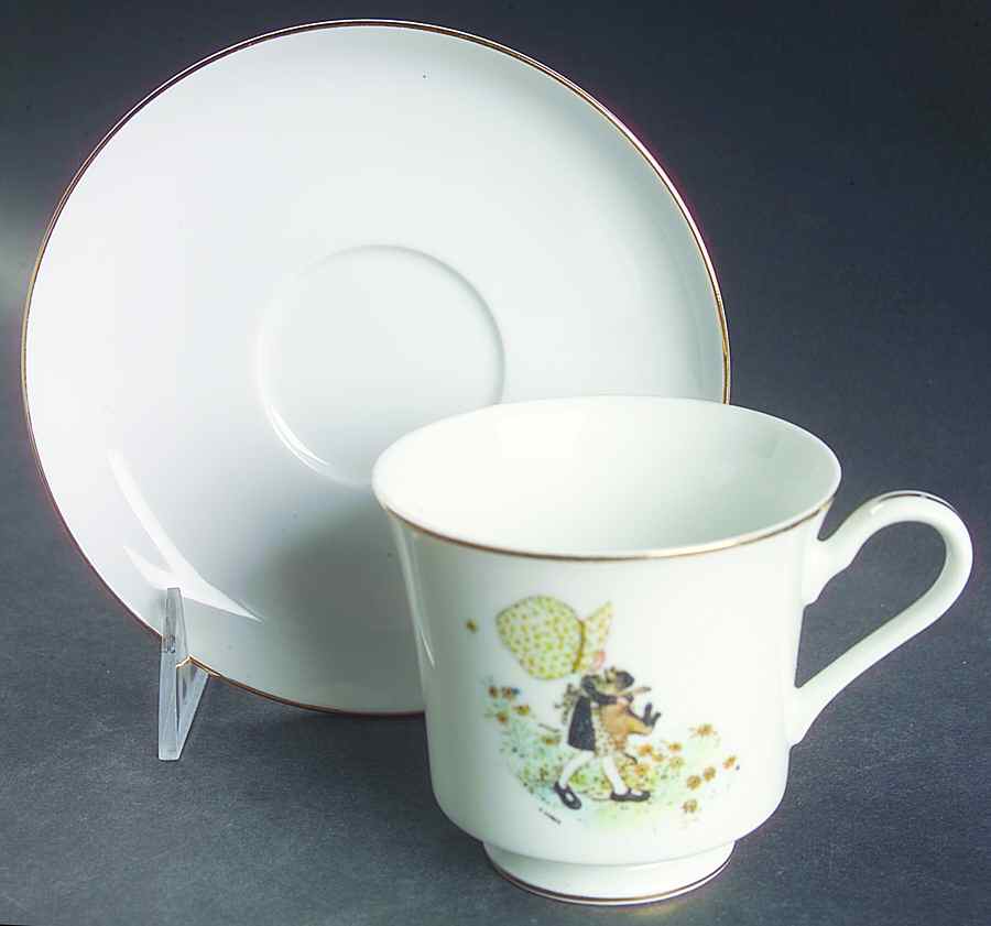 Girl with Cat Footed Cup & Saucer Set by Holly Hobbie-1