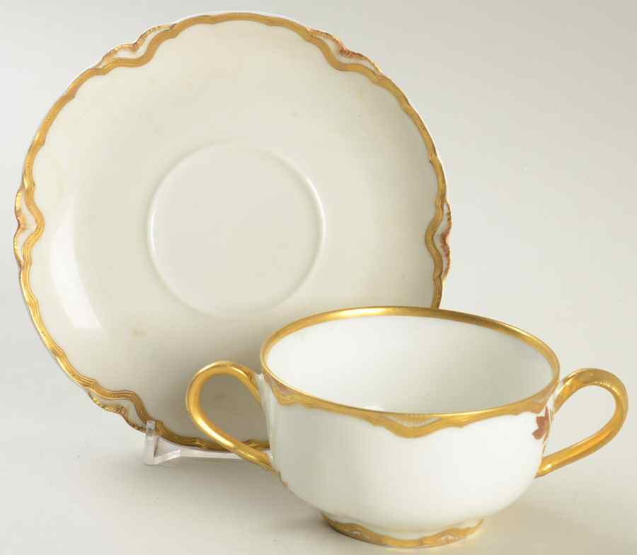 H728 Flat Bouillon Cup & Saucer by Haviland-1