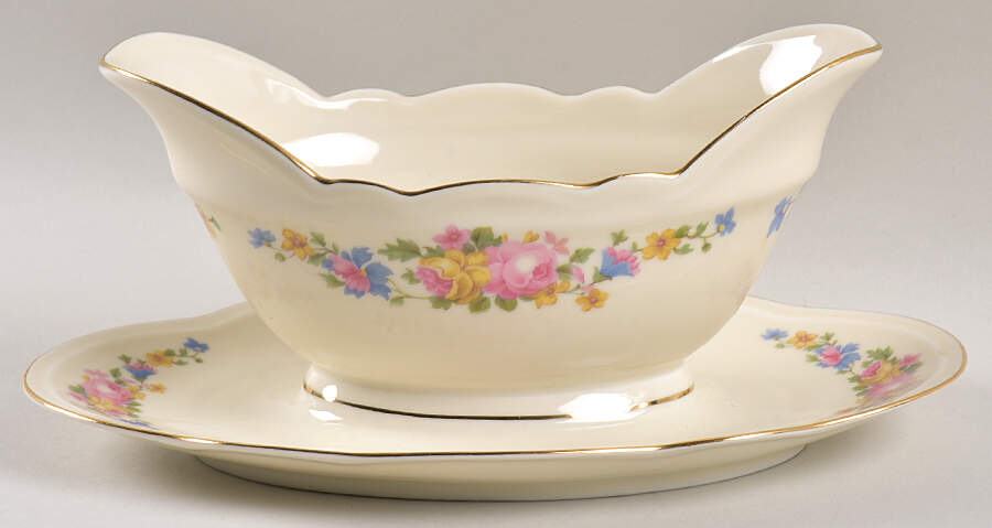 HWC2 Gravy Boat with Attached Underplate by HW (Germany, Czech)-1