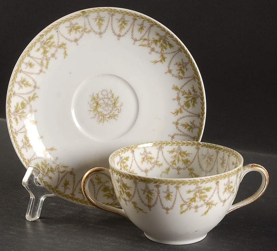 H729 Flat Bouillon Cup & Saucer by Haviland-1