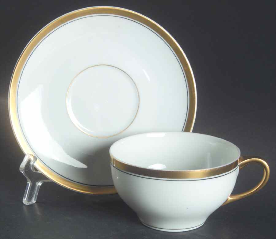 HUT633 Flat Cup & Saucer Set by Hutschenreuther-1