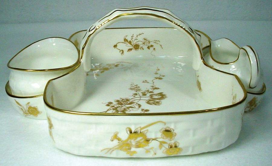 HAM42 Strawberry Basket W/Creamer & Open Sugar by Hammersley-1