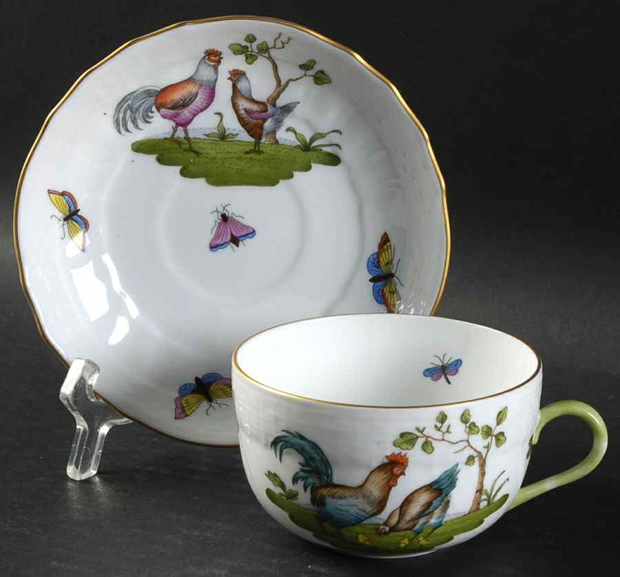 Chanticleer Flat Cup & Saucer Set by Herend-1