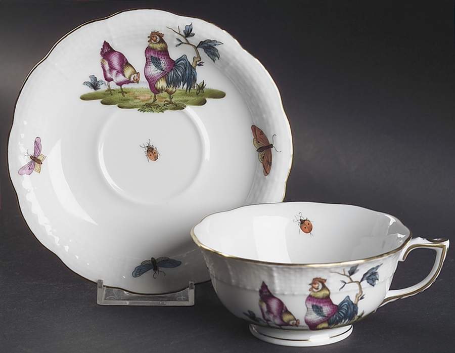 Chanticleer Footed Cup & Saucer Set by Herend-1