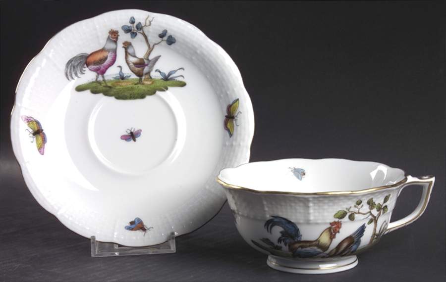 Chanticleer Footed Cup & Saucer Set by Herend-1