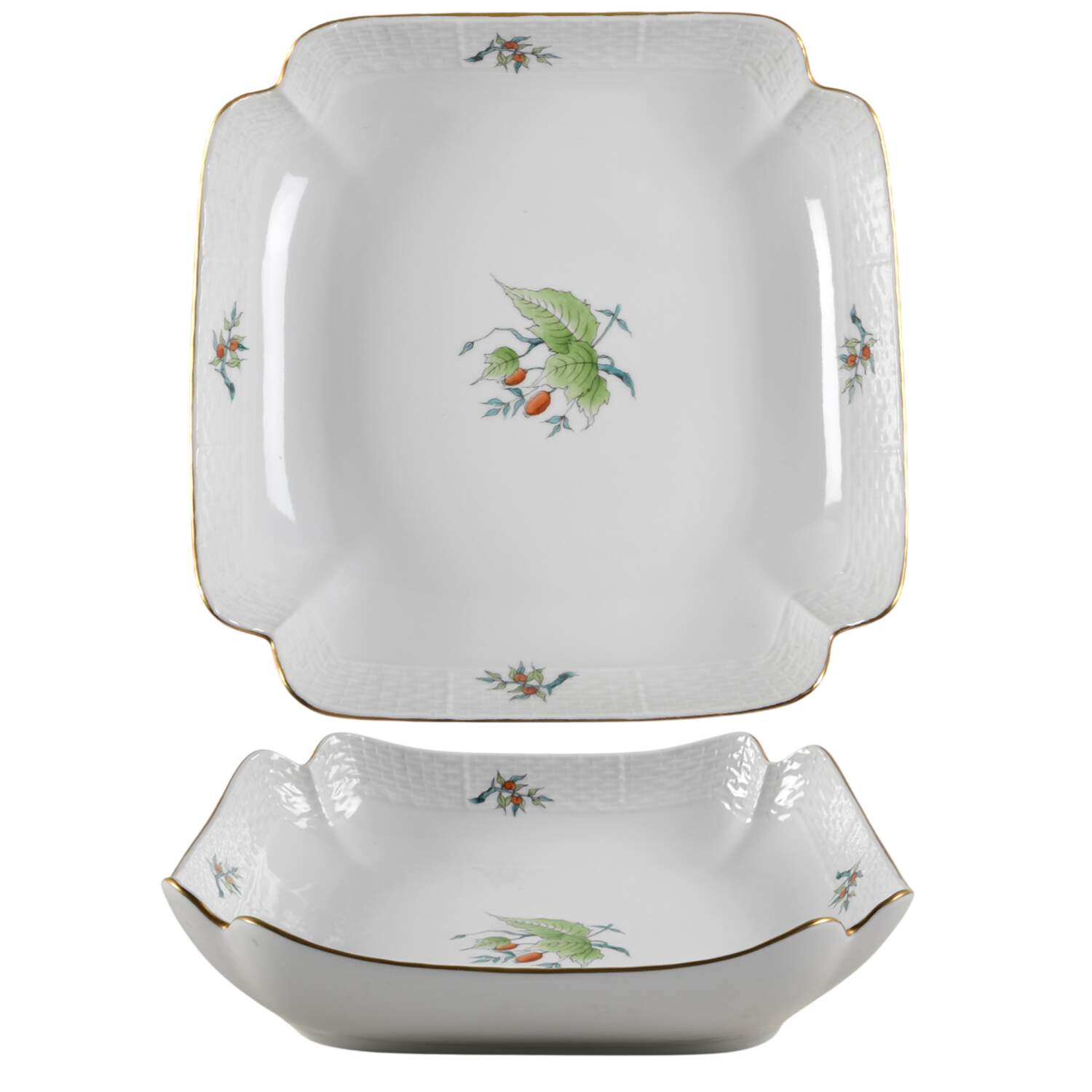 HER16 Large Square Fruit Bowl by Herend-1