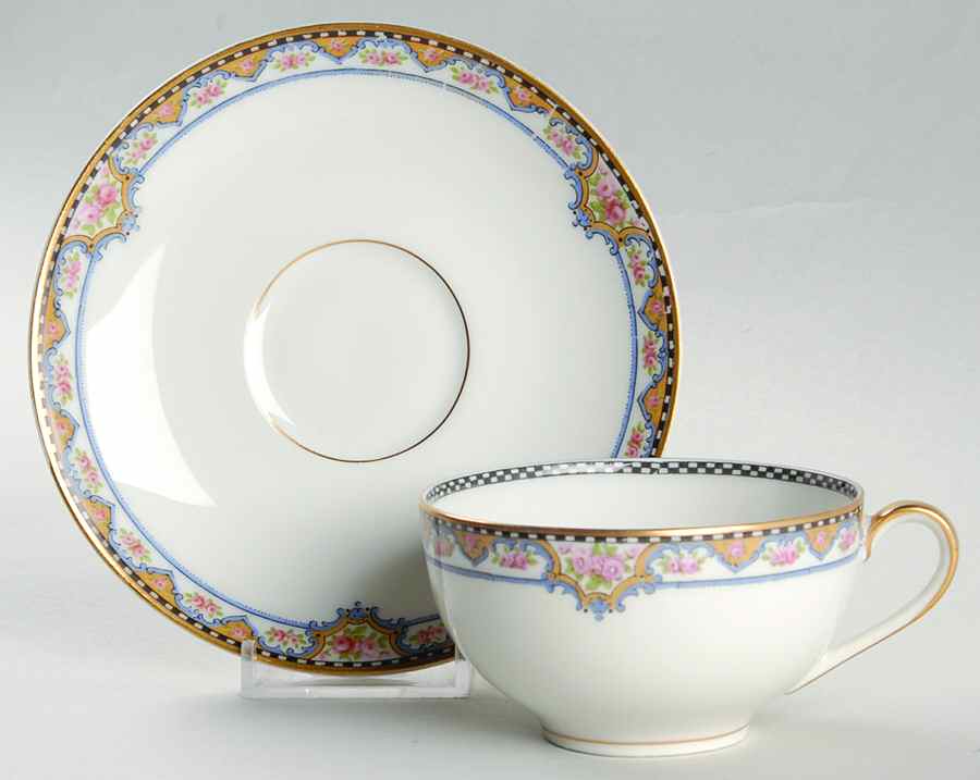 Schleiger 1096B Flat Cup & Saucer Set by Haviland-1