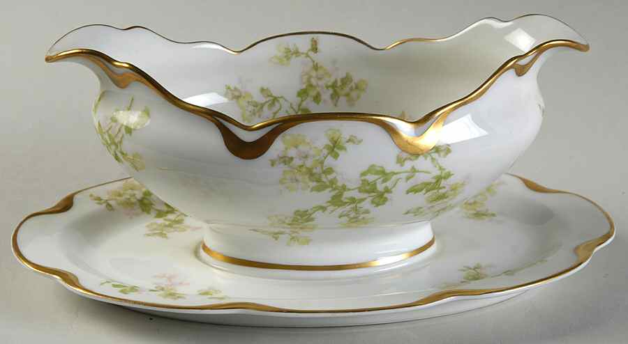 Schleiger 61A Gravy Boat with Attached Underplate by Haviland-1