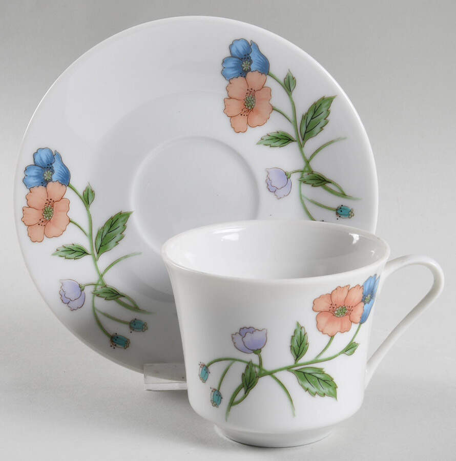 Poppy Flat Cup & Saucer Set by House of Prill-1