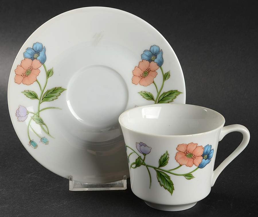 Poppy Footed Cup & Saucer Set by House of Prill-1
