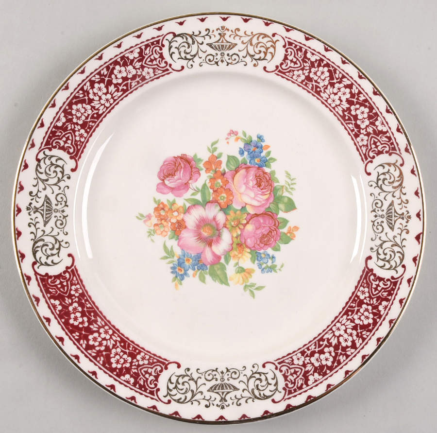 Royal Maroon Luncheon Plate by Homer Laughlin -1