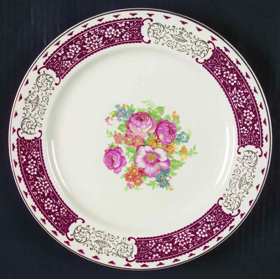 Royal Maroon Dinner Plate by Homer Laughlin -1