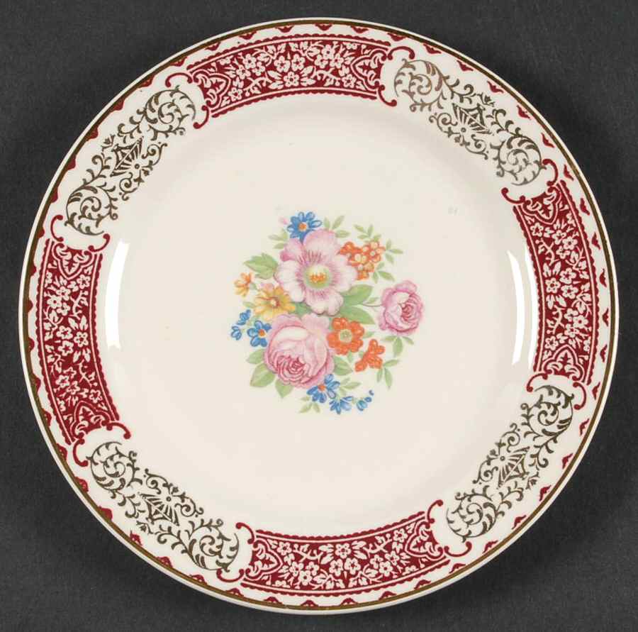 Royal Maroon Bread & Butter Plate by Homer Laughlin -1