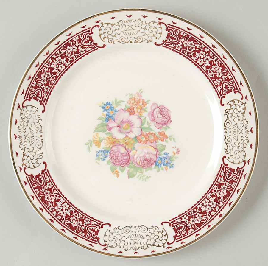 Royal Maroon Dessert/Pie Plate by Homer Laughlin -1